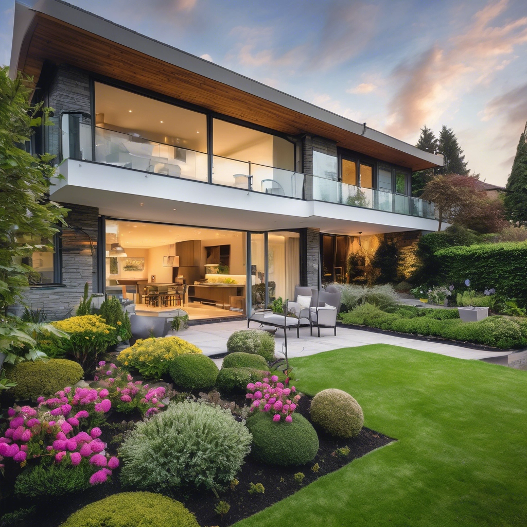 House with Garden and Scenic Landscape