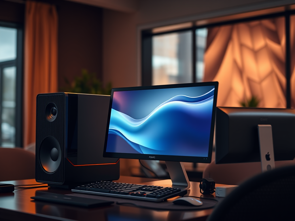 Computer Setup on Office Desk