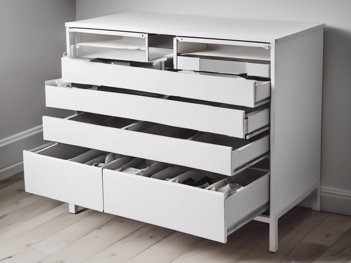White Dresser with Multiple Drawers